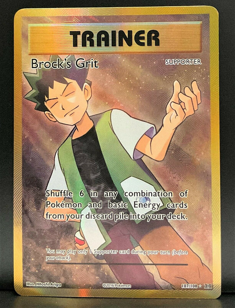 Pokemon Card Brock's Grit 107/108 Ultra Rare Full Art Evolutions XY - TOYSUCKER Pokemon Card Brock's Grit 107/108 Ultra Rare Full Art Evolutions XY - TOYSUCKER