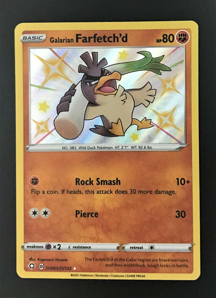 Pokemon Card Galarian Farfetch'd SV063/SV122 Shiny Holo Rare Shining F –  TOYSUCKER