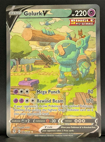 Pokemon Card Golurk V 182/203 ALT ART Ultra Rare Evolving Skies SWSH - TOYSUCKER Pokemon Card Golurk V 182/203 ALT ART Ultra Rare Evolving Skies SWSH - TOYSUCKER