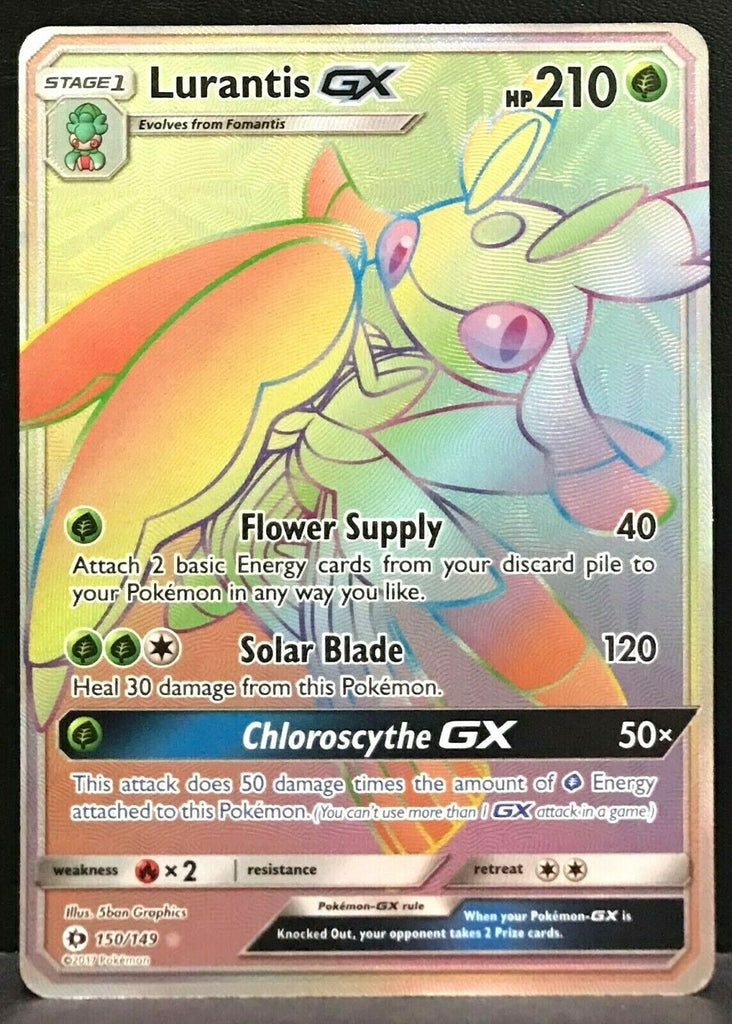 lurantis gx pokemon card value Pokemon Card Lurantis GX 150/149 Full Art Hyper Rainbow Rare Base Set – TOYSUCKER