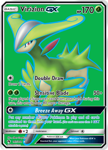 Pokemon Card Virizion GX 197/214 Full Art Ultra Rare SM Lost Thunder SM