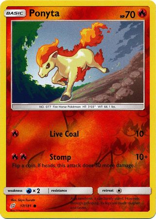 Ponyta 17/181 Common Reverse Holo Foil - Pokemon Card - SM - Team Up