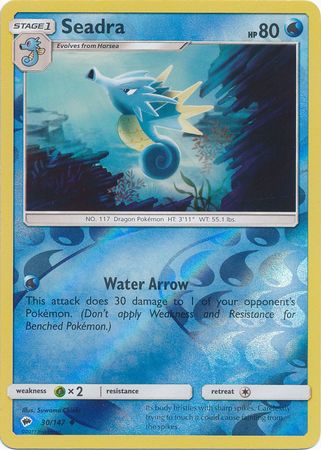 Seadra 30/147 Uncommon Reverse Holo Foil - Pokemon Card - SM - Burning Shadows