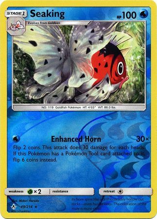 Seaking 49/214 Reverse Holo Rare - Pokemon Card - SM - Unbroken Bonds