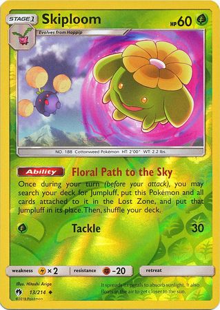 Skiploom 13/214 Uncommon Reverse Holo Foil - Pokemon Card - SM - Lost Thunder