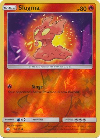 Slugma 26/236 Common Reverse Holo Foil - Pokemon Card - SM - Cosmic Eclipse