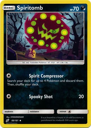 Spiritomb 89/181 Uncommon Reverse Holo Foil - Pokemon Card - SM - Team Up