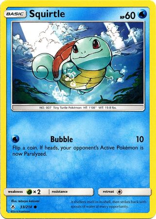 Squirtle 33/214 Common - Pokemon Card - SM - Unbroken Bonds