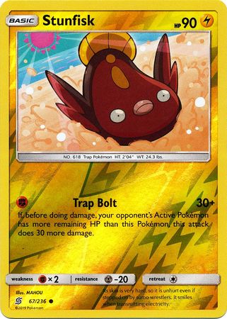 Stunfisk 67/236 Common Reverse Holo Foil - Pokemon Card - SM - Unified Minds
