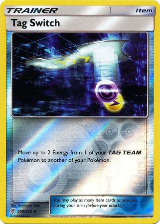 Tag Switch 209/236 Uncommon Reverse Holo Foil - Pokemon Card - SM - Unified Minds