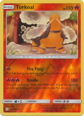 Torkoal 29/236 Uncommon Reverse Holo Foil - Pokemon Card - SM - Cosmic Eclipse