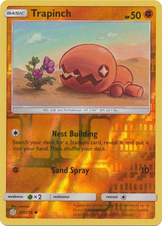 Trapinch 107/236 Common Reverse Holo Foil - Pokemon Card - SM - Cosmic Eclipse