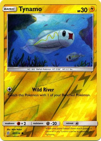 Tynamo 63/236 Common Reverse Holo Foil - Pokemon Card - SM - Unified Minds