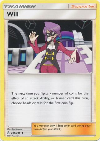 Will 208/236 Uncommon - Pokemon Card - SM - Cosmic Eclipse
