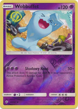 Wobbuffet 49/147 Uncommon Reverse Holo Foil - Pokemon Card - SM - Burning Shadows