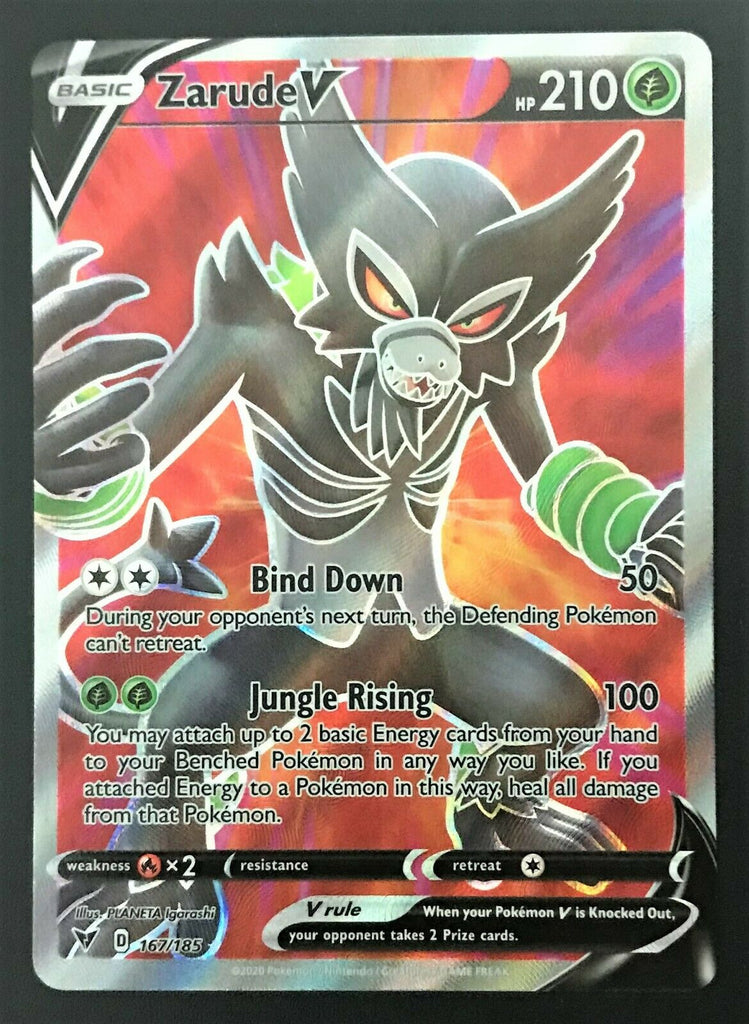 rare cards from vivid voltage Zarude V 167/185 Full Art Ultra Rare - Pokemon Card - SWSH